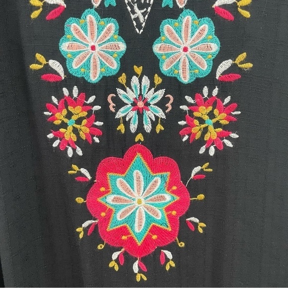 Anthropologie THML Shift Dress Black Floral Festival Bohemian Festival Peasant S - Picture 4 of 14